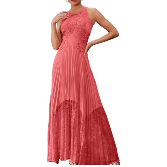 NWT Boston Proper Lace Pleated Occasion Maxi Dress Size 8 - Picture 1 of 10